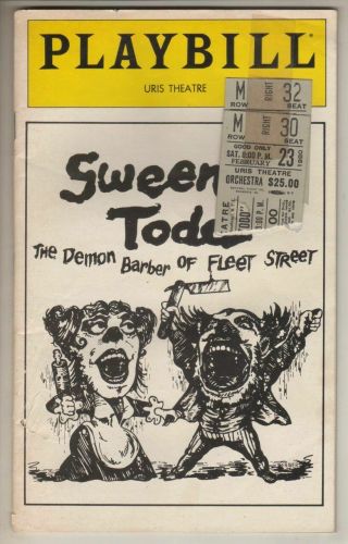Angela Lansbury & Len Cariou " Sweeney Todd " Playbill 1980 Ticket Stubs