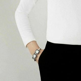 Lalique Crystal ARETHUSE Bangle Masque De Femme Silver Bracelet Black 2