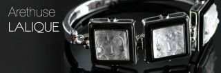 Lalique Crystal ARETHUSE Bangle Masque De Femme Silver Bracelet Black 4