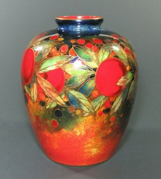 Stunning Antique Royal Doulton Flambe Pomegranate Vase By Harry Nixon Ca.  1900 