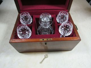 Cartier Cut Glass Crystal 5 Piece Brandy Cognac Snifter Decanter Set W/case