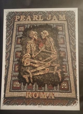 Pearl Jam Emek 2018 Roma Rome Poster.  Near