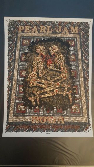 Pearl Jam Emek 2018 Roma Rome Poster.  Near 2
