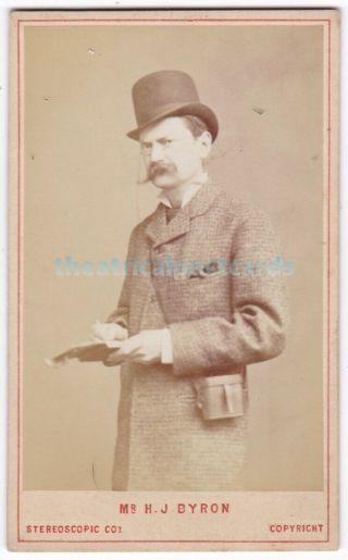 Stage Actor,  Manager,  Dramatist Henry James Byron.  Stereoscopic Cdv