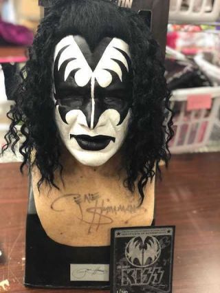 Unique Autographed Gene Simmons Kiss Demon Costume Mask One Of A Kind