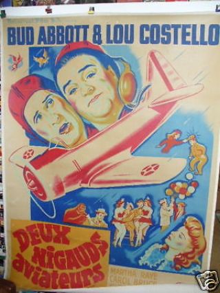 Keep Em Flying Abbott & Costello French Linenbacked 1941 Movie Poster