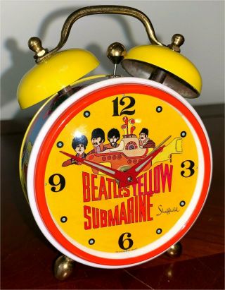 Near 1968 Beatles Yellow Submarine Alarm Clock By Sheffield
