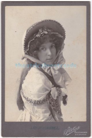 Victorian Stage Actress Annie Russell In Costume.  Cabinet Photo
