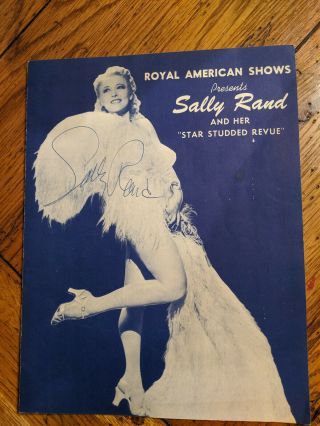 Vintage Burlesque Sally Rand Star Studded Revue Autographed Program Risque