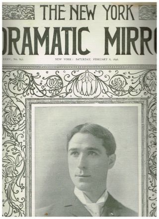 February 8,  1896 York Dramatic Mirror With W S Hart Cover