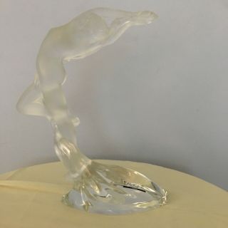 Lalique Acrobat Bras Leves,  Clear Crystal,  Height 9.  84”; 3