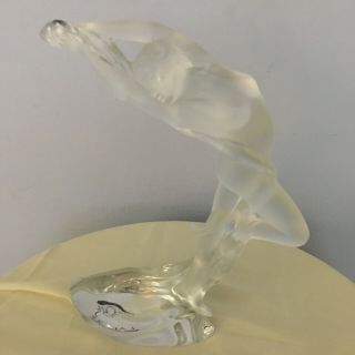 Lalique Acrobat Bras Leves,  Clear Crystal,  Height 9.  84”; 4