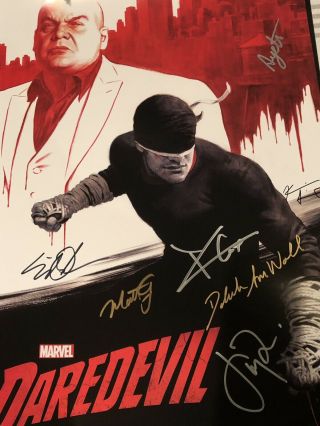 Signed Daredevil S3 Nycc Exclusive Poster 2018 By Charlie Cox,  Deborah Ann Woll