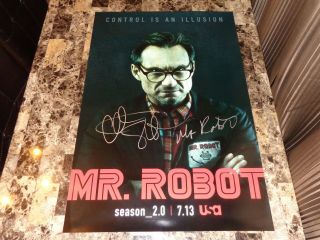 Mr.  Robot Rare Christian Slater Authentic Signed Poster Cult TV Show,  Photo 6