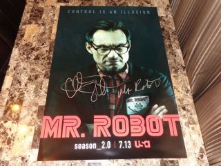 Mr.  Robot Rare Christian Slater Authentic Signed Poster Cult TV Show,  Photo 7