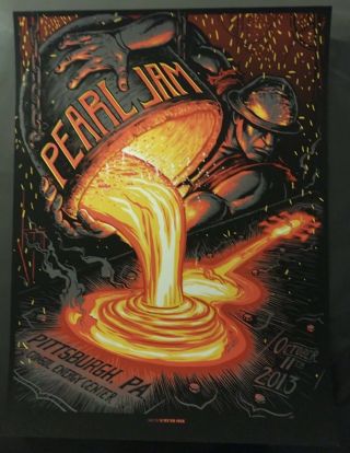 Pearl Jam Concert Poster - Pittsburgh 10.  11.  13 - Munk One 2