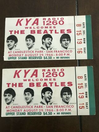 My Candlestick Park  Beatles Ticket Stubs.