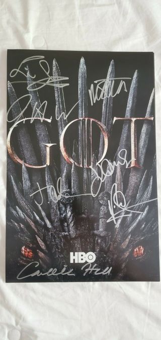 Sdcc Comic - Con 2019 Hbo Got Game Of Thrones Cast Signed Autographed Poster