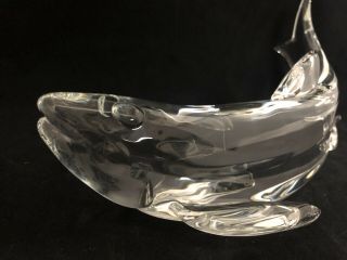 Steuben Glass Salmon Fish Closed Mouth Figurine James Houston 14 1/2” 3