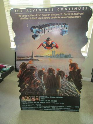 Vintage Superman Ii Lobby Movie Standee Poster Rare Reeve 1981
