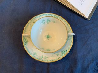 Royal Copenhagen - Rare antique green half lace tea set (one Set) 2