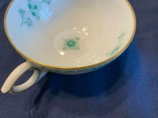 Royal Copenhagen - Rare antique green half lace tea set (one Set) 5