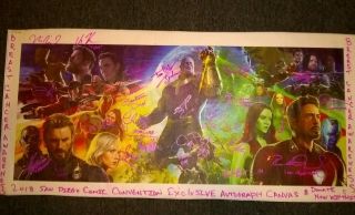 Scarlett Johansson Signed Canvas For Breast Cancer Awareness Cast Signed By 21
