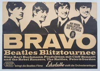 1966 The Beatles German Concert Poster (bravo Blitztournee Tour) Lennon