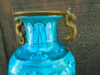 THEODORE DECK FRENCH ART POTTERY VASE CHINESE STYLE ORMOLU BRONZE MOUNTED NR 5