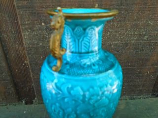 THEODORE DECK FRENCH ART POTTERY VASE CHINESE STYLE ORMOLU BRONZE MOUNTED NR 7