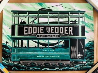 Travis Price Eddie Vedder Pearl Jam Dublin Signed Ae Variant Tour Print Poster
