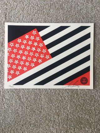 Obey Mayday Print Signed 648/1000 10x7 1/2 Shepard