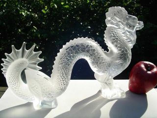Lalique Glass Very Large Crystal Dragon