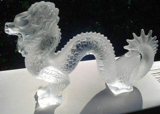 Lalique Glass Very Large Crystal Dragon 2