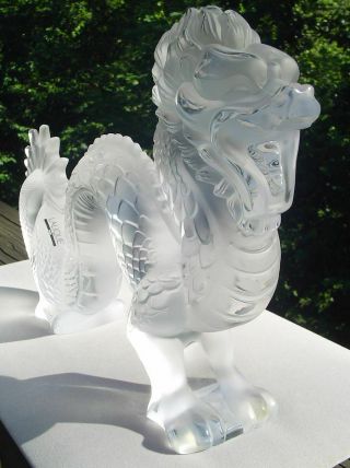 Lalique Glass Very Large Crystal Dragon 3