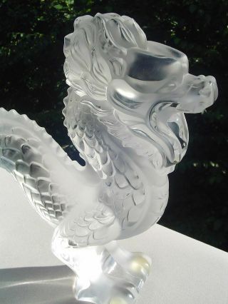 Lalique Glass Very Large Crystal Dragon 4