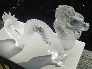 Lalique Glass Very Large Crystal Dragon 5