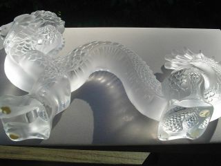 Lalique Glass Very Large Crystal Dragon 8