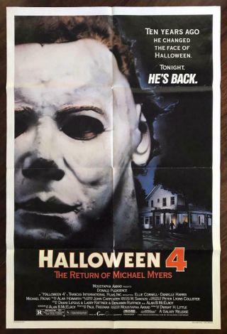 Halloween 4 Return Of Michael Myers 1988 Horror Slasher Movie Poster Nm