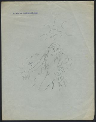 Serge Lifar (ballet) In The Role Of Apollo - Drawing By Jean Cocteau (art)