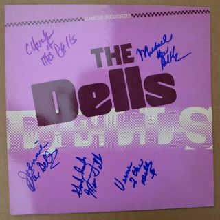 The Dells Auto Signed Album Cover By All 5 W Jsa Certification