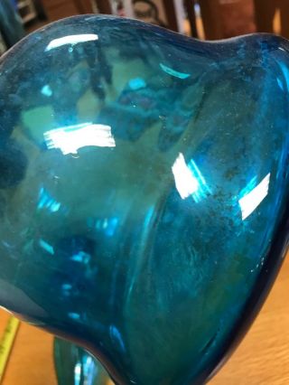 Blenko Glass Decanter in Aqua by Wayne Husted Large Floor Architectural 11