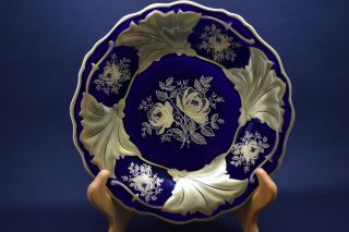 Weimar Porcelain Echt Kobalt Set Of 11 Dessert Plates Made In East Germany