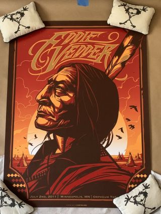2011 Eddie Vedder Pearl Jam Minneapolis Concert Poster Munk One