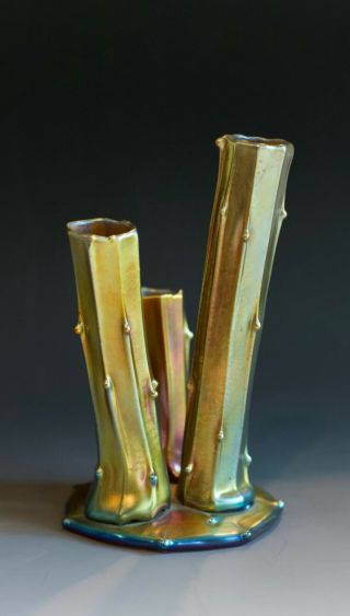 CARDER STEUBEN Gold Aurene Stump vase - 4