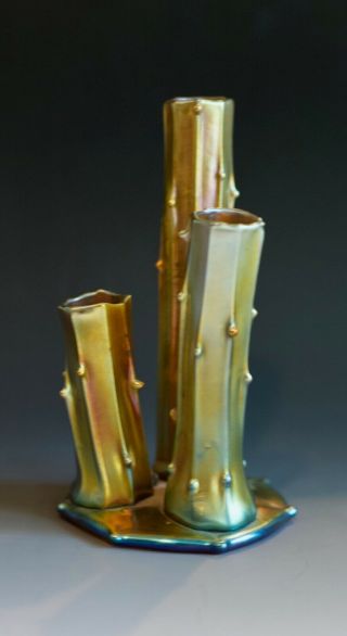 CARDER STEUBEN Gold Aurene Stump vase - 5
