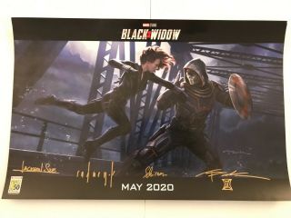 Sdcc 2019 Comic Con Signed Black Widow Park Jackson Marvel Poster Exclusive
