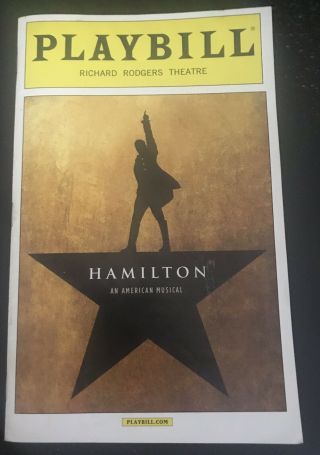Hamilton Broadway July 2015 Playbill - Lin Manuel - Miranda & Cast