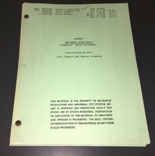 Airwolf (2/8/85) Orig.  Tv Script " Truth About Holly " 52 All Blue Pages - Xf,