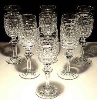 6 Vintage Waterford Crystal Castletown Champagne Flute Glasses 8 1/8 " Ireland